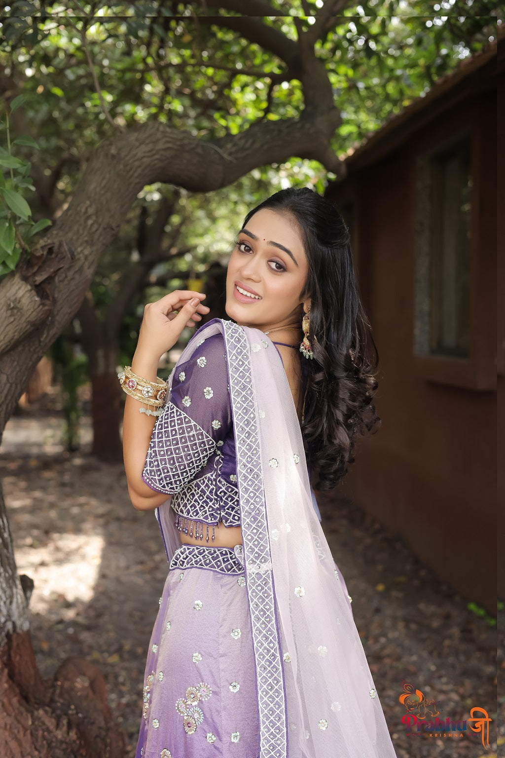 Royal Lavender Embroidered Wedding Lehenga Choli with Net Dupatta