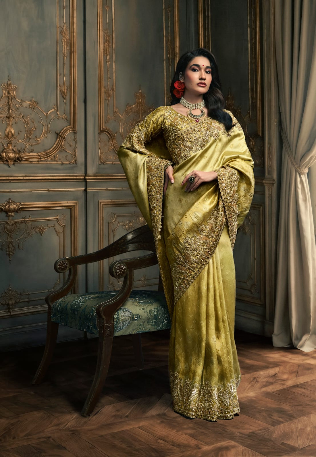 Olive Royale Beadwork Saree