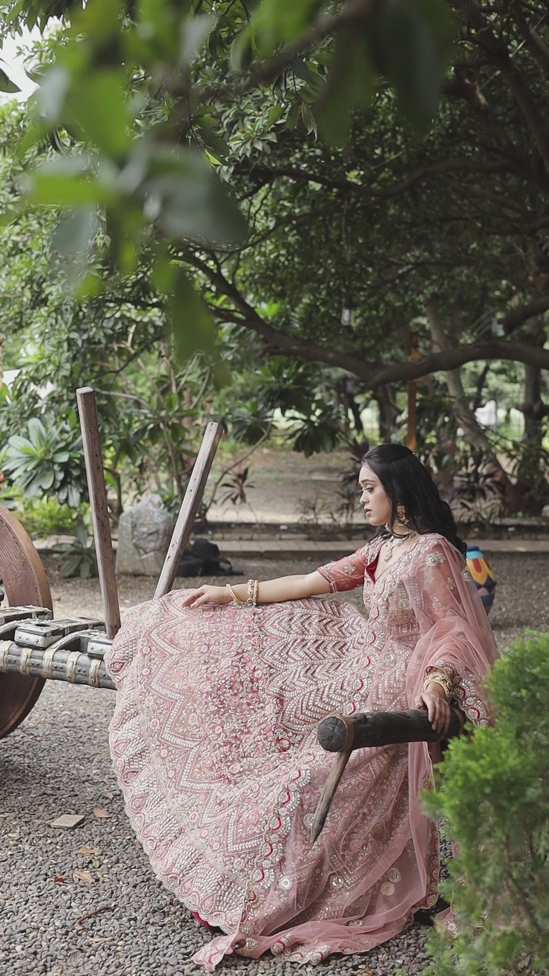 Blush Pink Heavy Embroidered Bridal Lehenga Choli with Net Dupatta